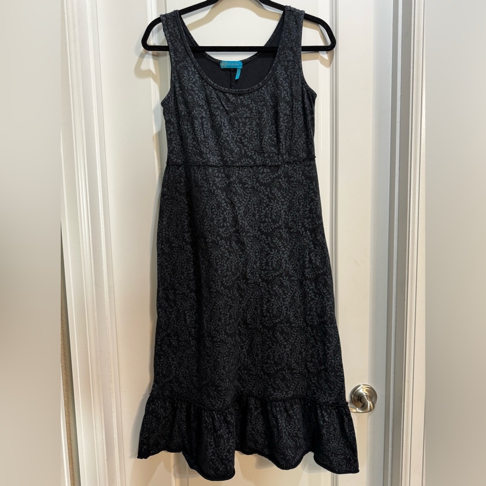 Fresh Produce Black Floral Sleeveless Dress Small Armpit To Armpit18” Length 44” - Picture 5 of 7
